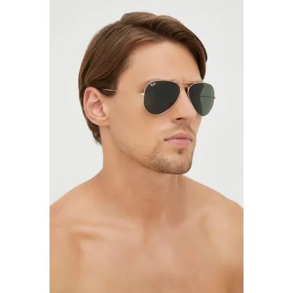 Zdjęcie Ray-Ban okulary przeciwsłoneczne AVIATOR LARGE METAL męskie kolor złoty 0RB3025