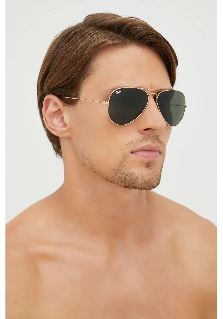 obrazek 1 Ray-Ban okulary przeciwsłoneczne AVIATOR LARGE METAL męskie kolor złoty 0RB3025