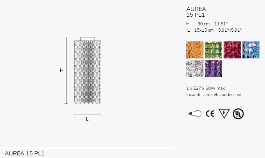 obrazek 4 Barwny, kryształowy żyrandol AUREA 15 PL1