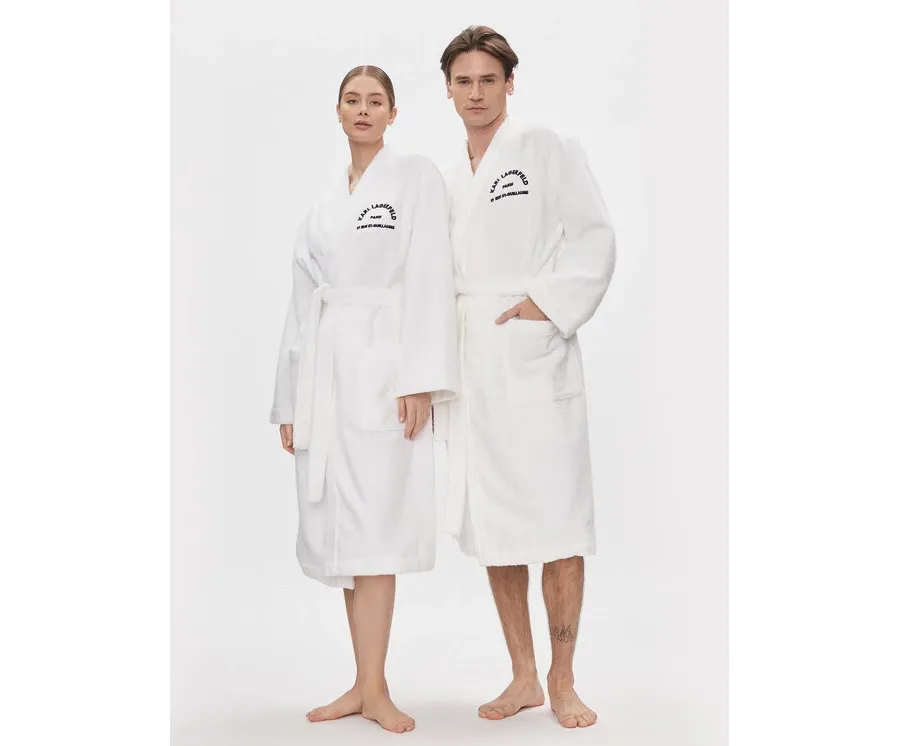 obrazek 1 KARL LAGERFELD Szlafrok Unisex 215M2180 Biały Regular Fit