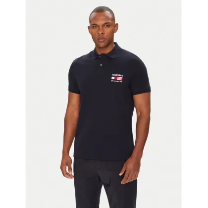 Zdjęcie Tommy Hilfiger Polo Flag MW0MW39836 Granatowy Regular Fit