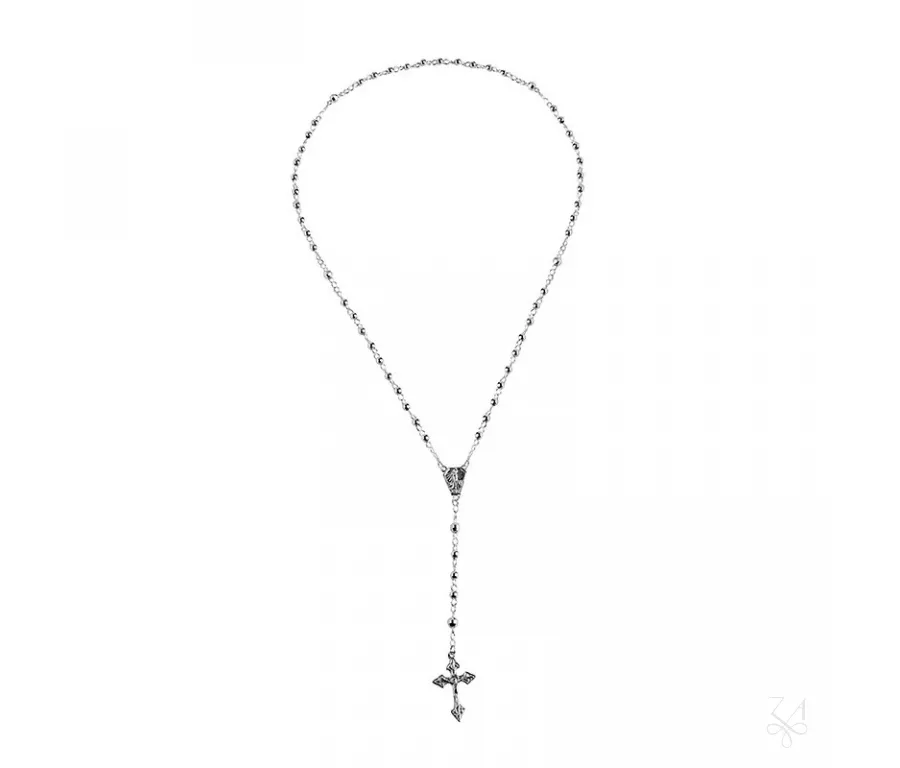 obrazek 1 Unikatowy różaniec z kulkami z koralików 4mm - Zaramella Argenti