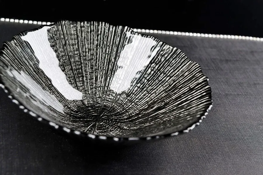 picture 2 Modern, decorative glass bowl in gray colour by VG manufactore
