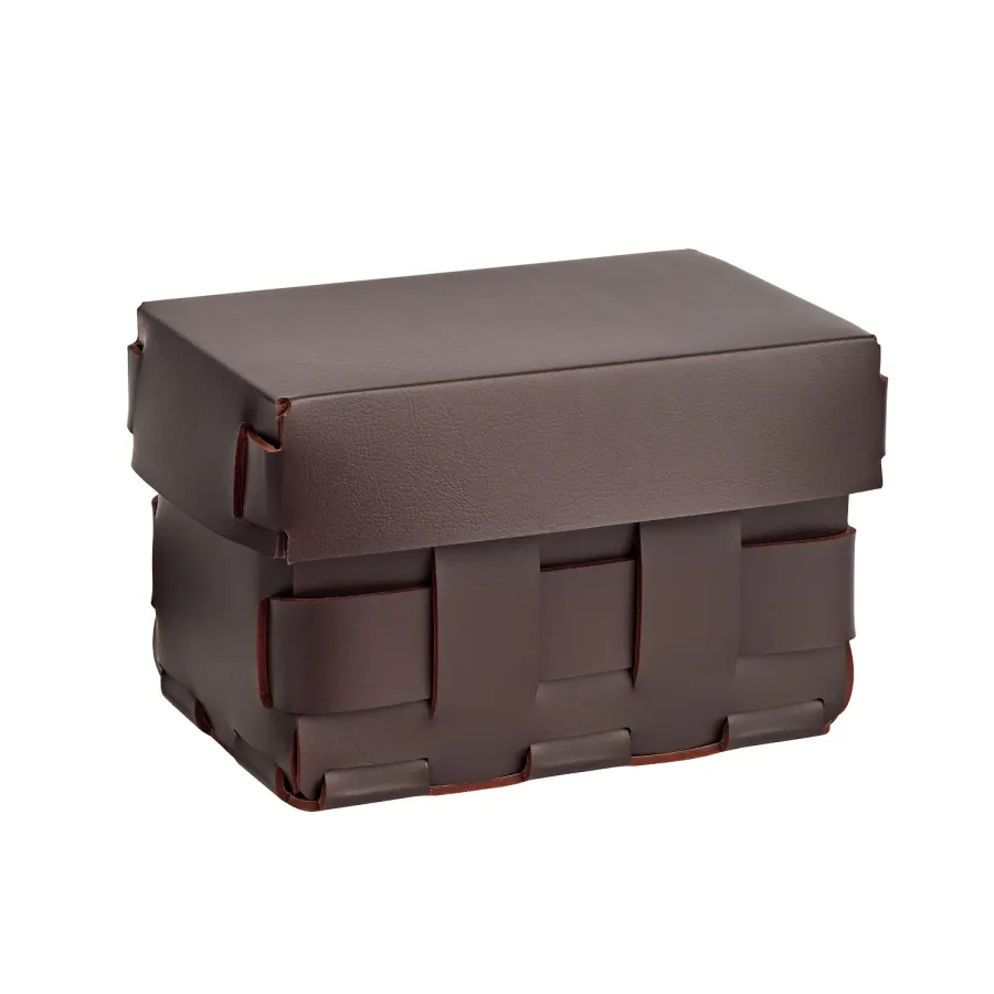 obrazek 1 Piękny mały koszyk Bottega 12x19xH13 cm w kolorze czekoladowym