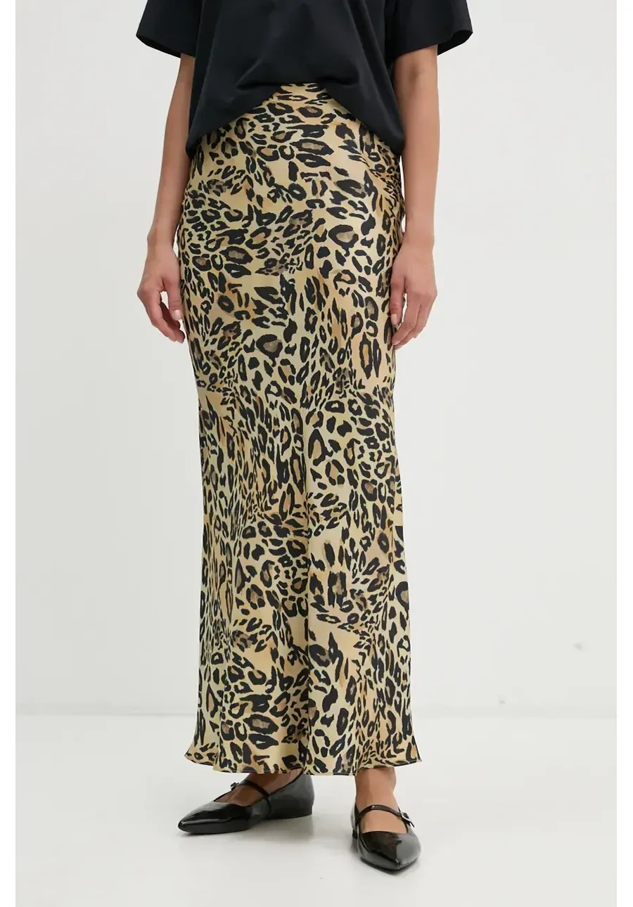 obrazek 1 Nanushka spódnica jedwabna SABEEN kolor beżowy maxi rozkloszowana NW24PFSK6071