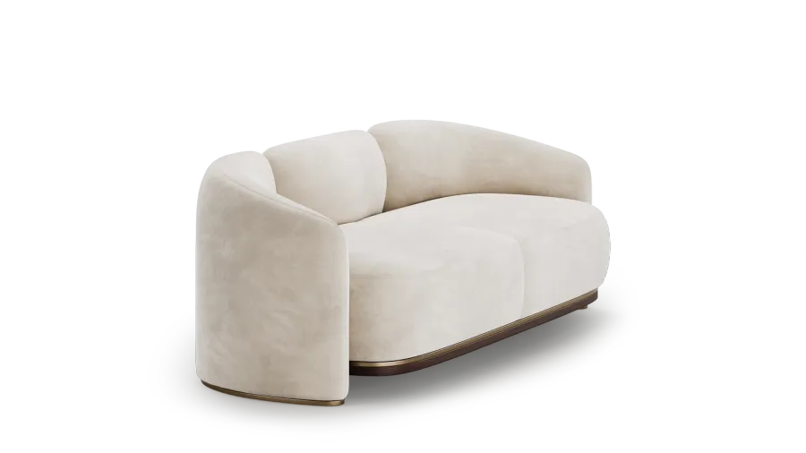 obrazek 6 Prestiżowa tapicerowana sofa z drewnianą konstrukcją i metalowymi detalami