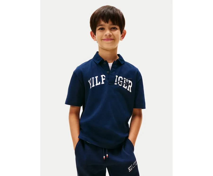 obrazek 1 Tommy Hilfiger Spodnie dresowe Mixed Graphic KB0KB09695 Granatowy Regular Fit