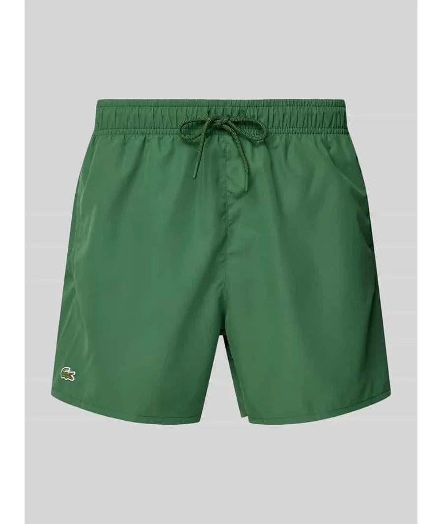 obrazek 1 Spodenki kąpielowe o kroju regular fit z naszywką z logo