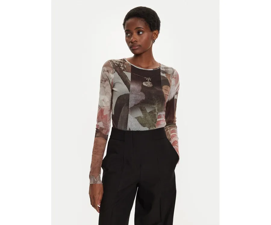 obrazek 1 Desigual Bluzka Carson 24WWTK59 Brązowy Regular Fit