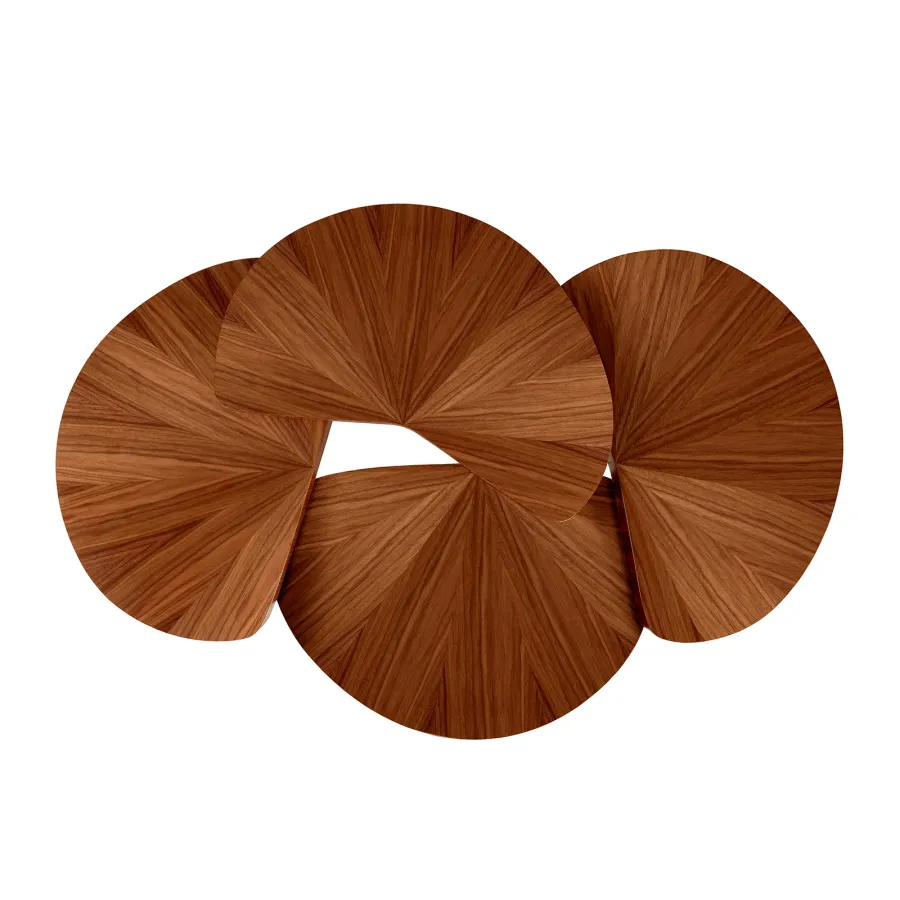 obrazek 3 Brązowy stolik kawowy z okleiny drewna orzechowego do luksusowego salonu - Ginger & Jagger