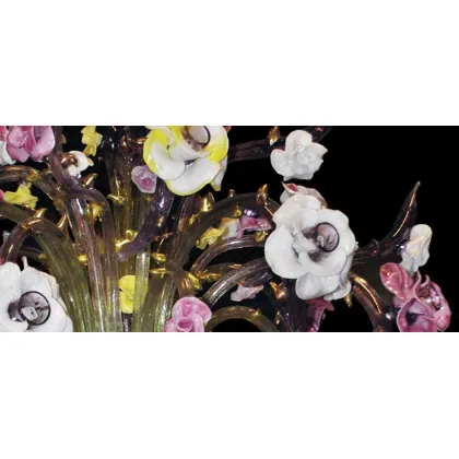 Zdjęcie Wyjątkowy kwiatowy żyrandol ze szkła Murano - Vetreria Artistica Rosa