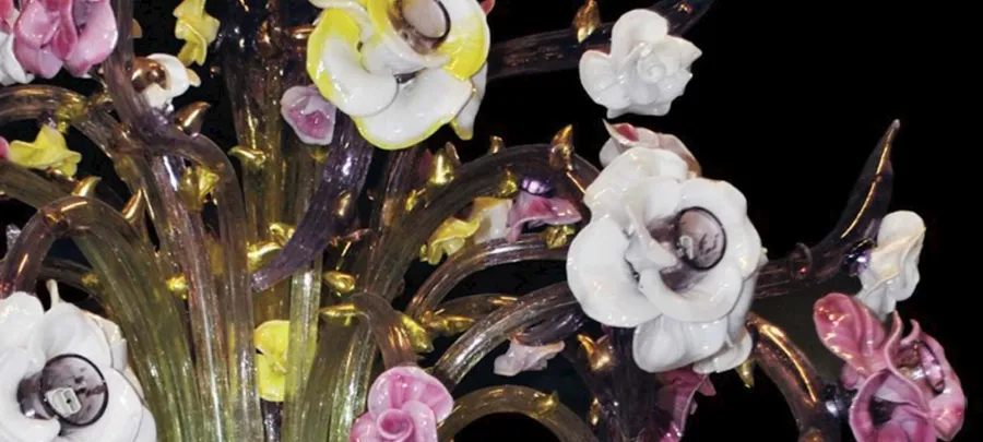 obrazek 1 Wyjątkowy kwiatowy żyrandol ze szkła Murano - Vetreria Artistica Rosa