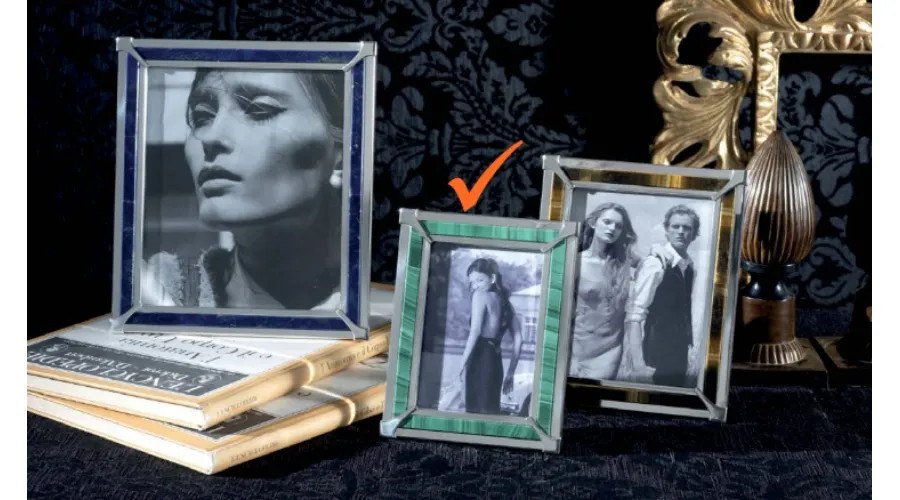 obrazek 1 Szykowna ramka na zdjęcia ze srebra i malachitu