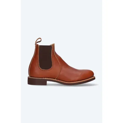 Zdjęcie Red Wing sztyblety skórzane damskie kolor brązowy na płaskim obcasie 3456.6inch-Brown