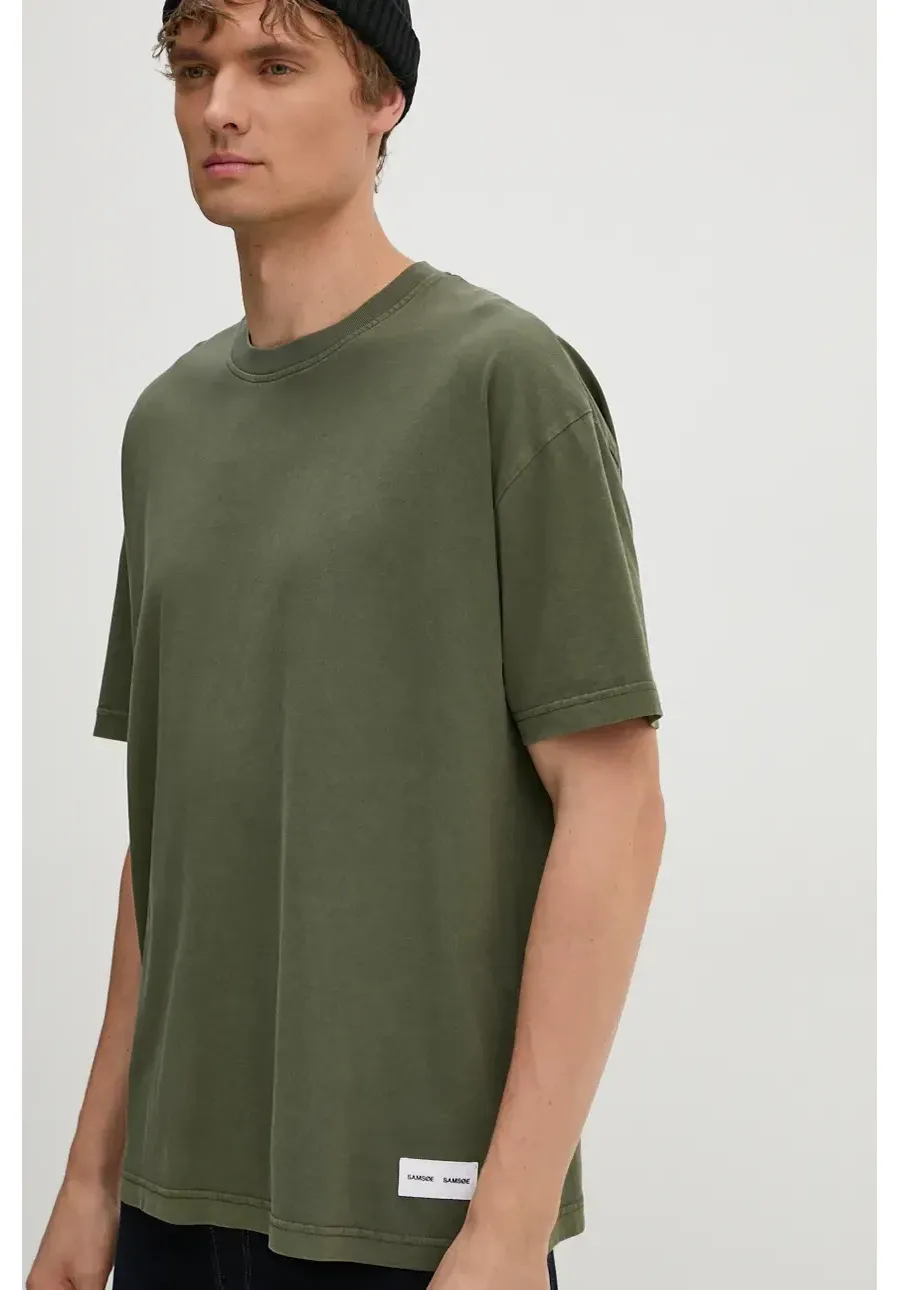 obrazek 1 Samsoe Samsoe t-shirt bawełniany kolor zielony
