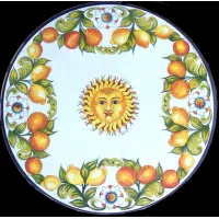 Picture An elegant garden countertop made of lava with a beautiful decorative motif - Ceramiche Valchida