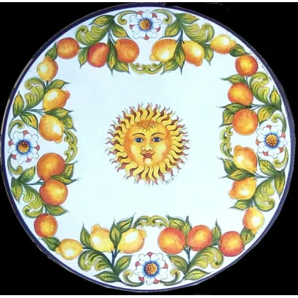 Zdjęcie Elegancki blat do ogrodu wykonany z lawy z pięknym dekoracyjnym motywem - Ceramiche Valchida