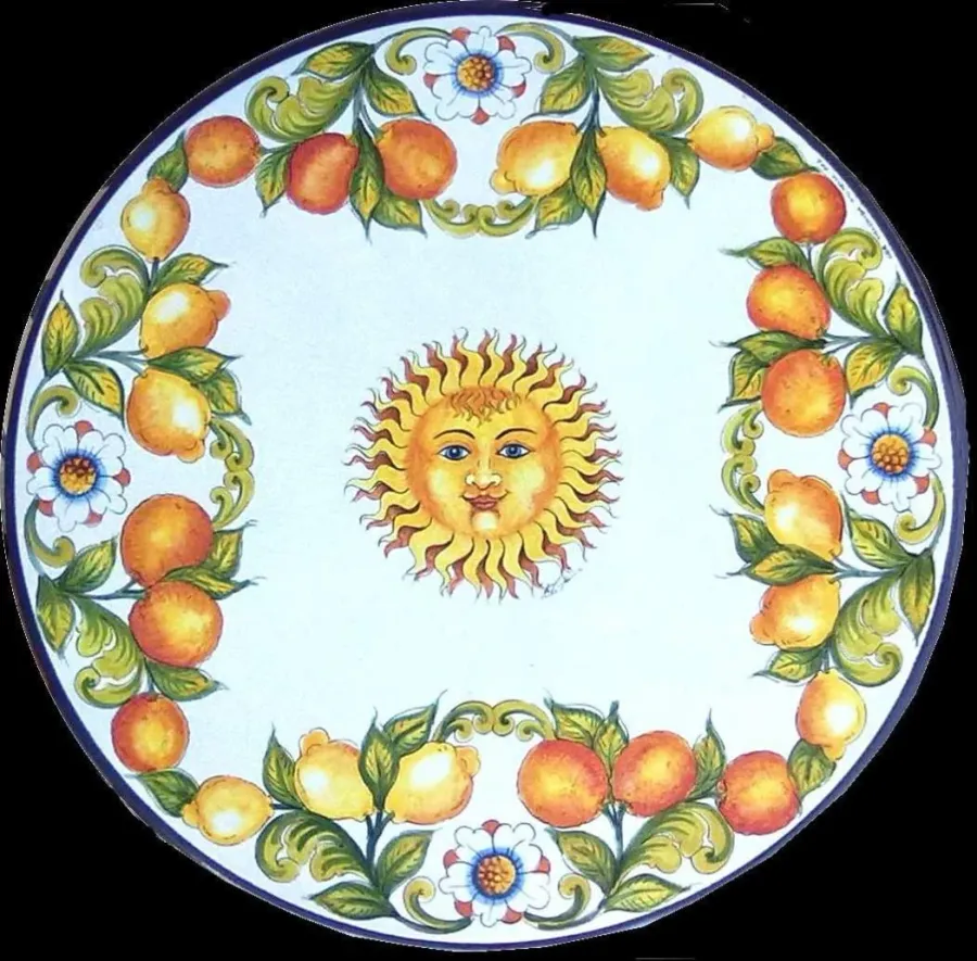 obrazek 1 Elegancki blat do ogrodu wykonany z lawy z pięknym dekoracyjnym motywem - Ceramiche Valchida