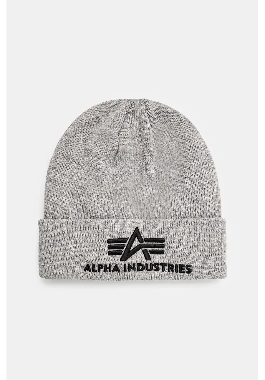 obrazek 1 Alpha Industries czapka kolor szary z cienkiej dzianiny