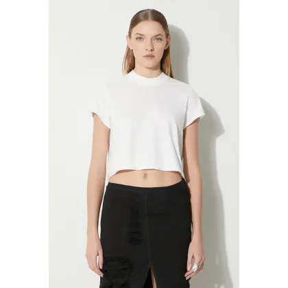 Zdjęcie Rick Owens t-shirt bawełniany Cropped Small Level T-Shirt damski kolor biały DS01D1207.RN.11