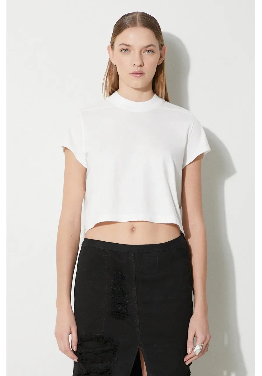 obrazek 1 Rick Owens t-shirt bawełniany Cropped Small Level T-Shirt damski kolor biały DS01D1207.RN.11