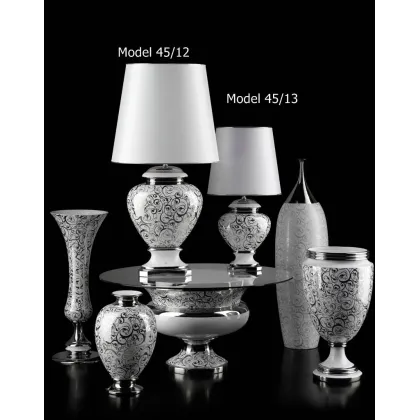 Picture Ceramic white lamp with a wonderful pattern