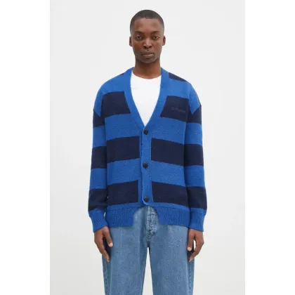 Zdjęcie No Problemo kardigan Striped Mohair Oversized Cardigan męski kolor niebieski NP20025.02