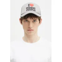 Zdjęcie PLEASURES czapka z daszkiem Toxic Trucker Cap kolor szary z aplikacją P24SP065.GREY