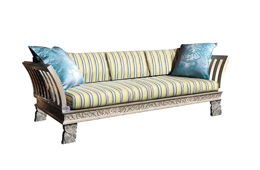 obrazek 1 Stylowa sofa BALI do domu i na taras w bieli i turkusie - Collecion  Alexandra