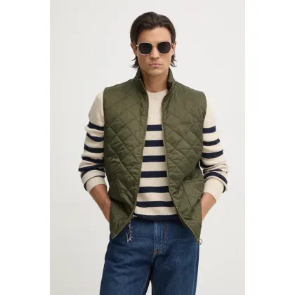 Zdjęcie Barbour bezrękawnik Monty Quilted Gilet męski kolor zielony przejściowy MGI0221