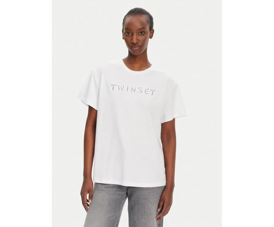 obrazek 1 TWINSET T-Shirt 251TT2041 Biały Relaxed Fit