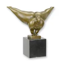 Picture A beautiful modernist bronze sculpture of a practicing gymnast