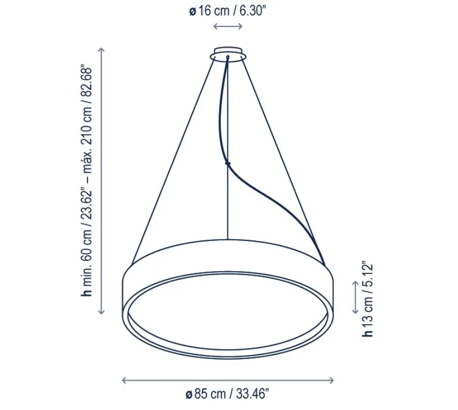 obrazek 2 Biało matowa lampa wisząca do stylowych wnętrz - ⌀ 85 cm
