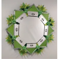 Zdjęcie Oszałamiające kryształowe lustro weneckie Murano