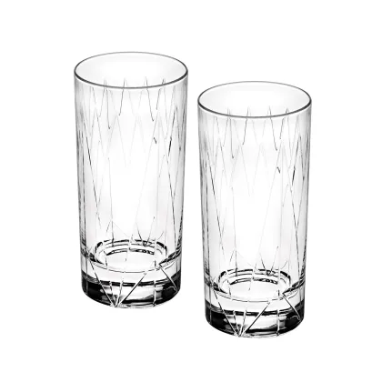 Zdjęcie Nowoczesny zestaw dwóch szklanek do drinków highball Astro z reliefowym zdobieniem - Vista Alegre