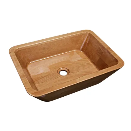 Zdjęcie Stylowa umywalka 50 cm TERRA, buk, lakier błyszczący, naturalny