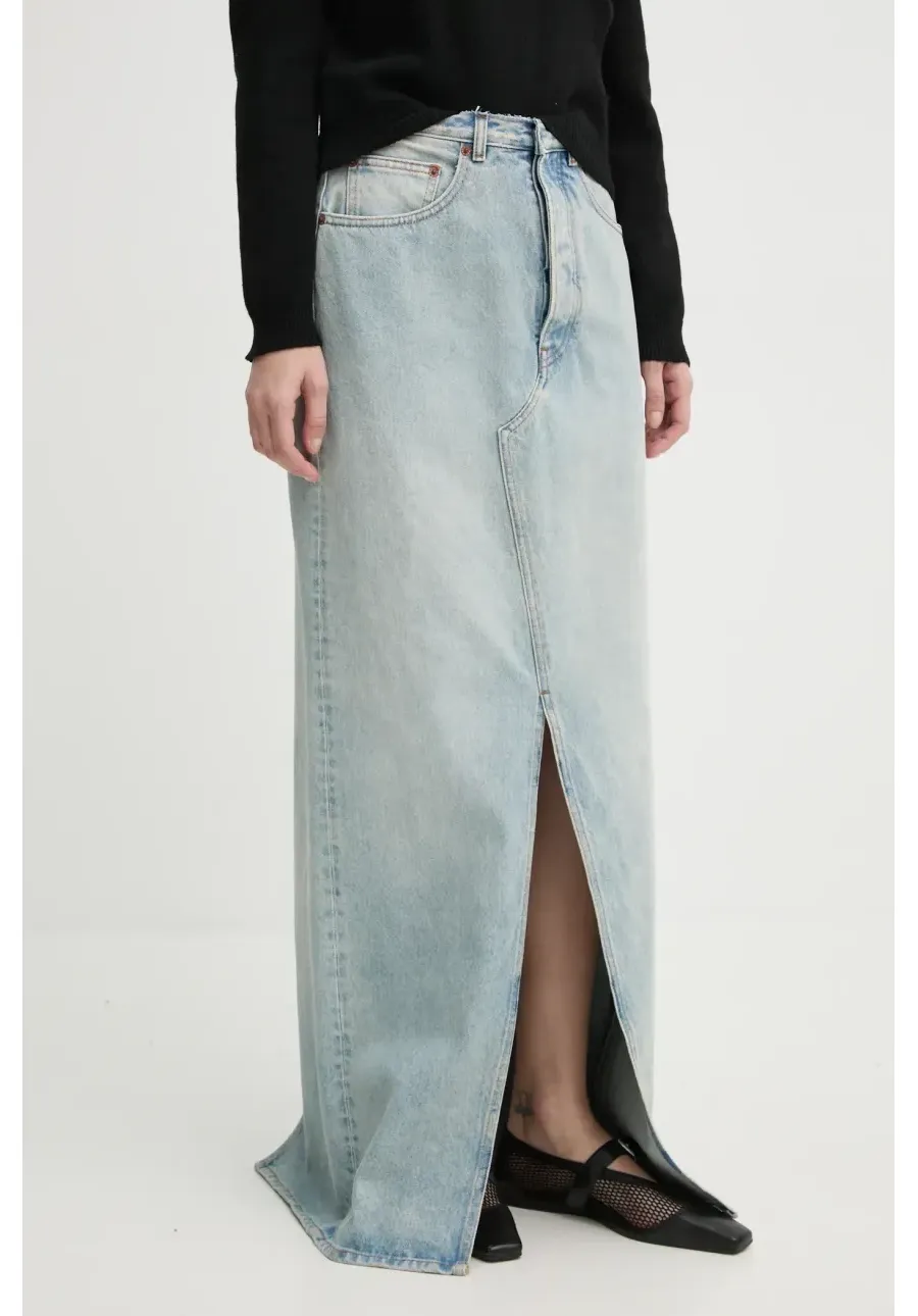 obrazek 1 MM6 Maison Margiela spódnica jeansowa kolor niebieski maxi prosta S62MI0021.S30589