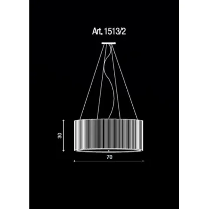 Zdjęcie Wyjątkowy żyrandol z dużym szyfonowym abażurem w kolorze kości słoniowej - Il Paralume Marina
