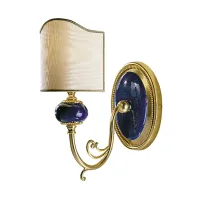 Picture Single-point wall lamp with a lampshade and decorated ceramic elements H.31xL.15xP.28 cm