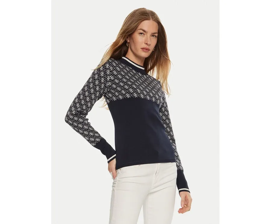 obrazek 1 Guess Sweter W3BR81 Z37K0 Błękitny Slim Fit