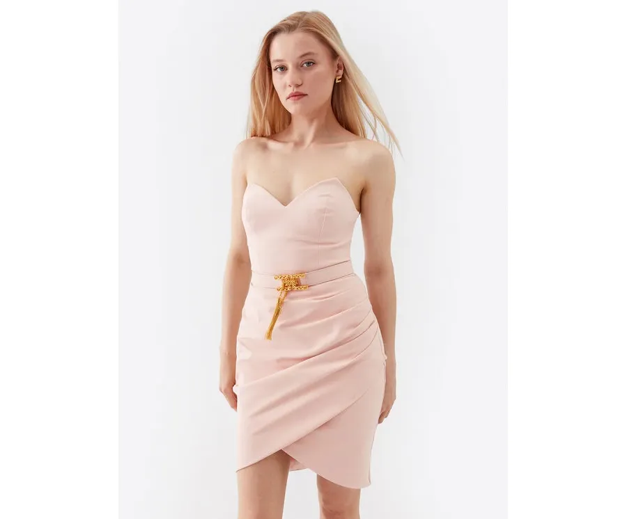 obrazek 1 Elisabetta Franchi Sukienka koktajlowa AB-425-32E2-V500 Różowy Slim Fit