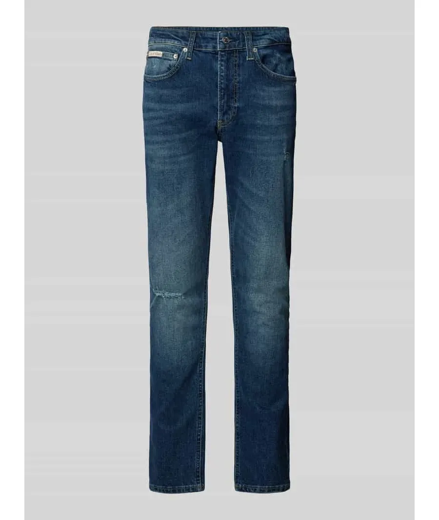 obrazek 1 Jeansy o kroju slim tapered fit z 5 kieszeniami