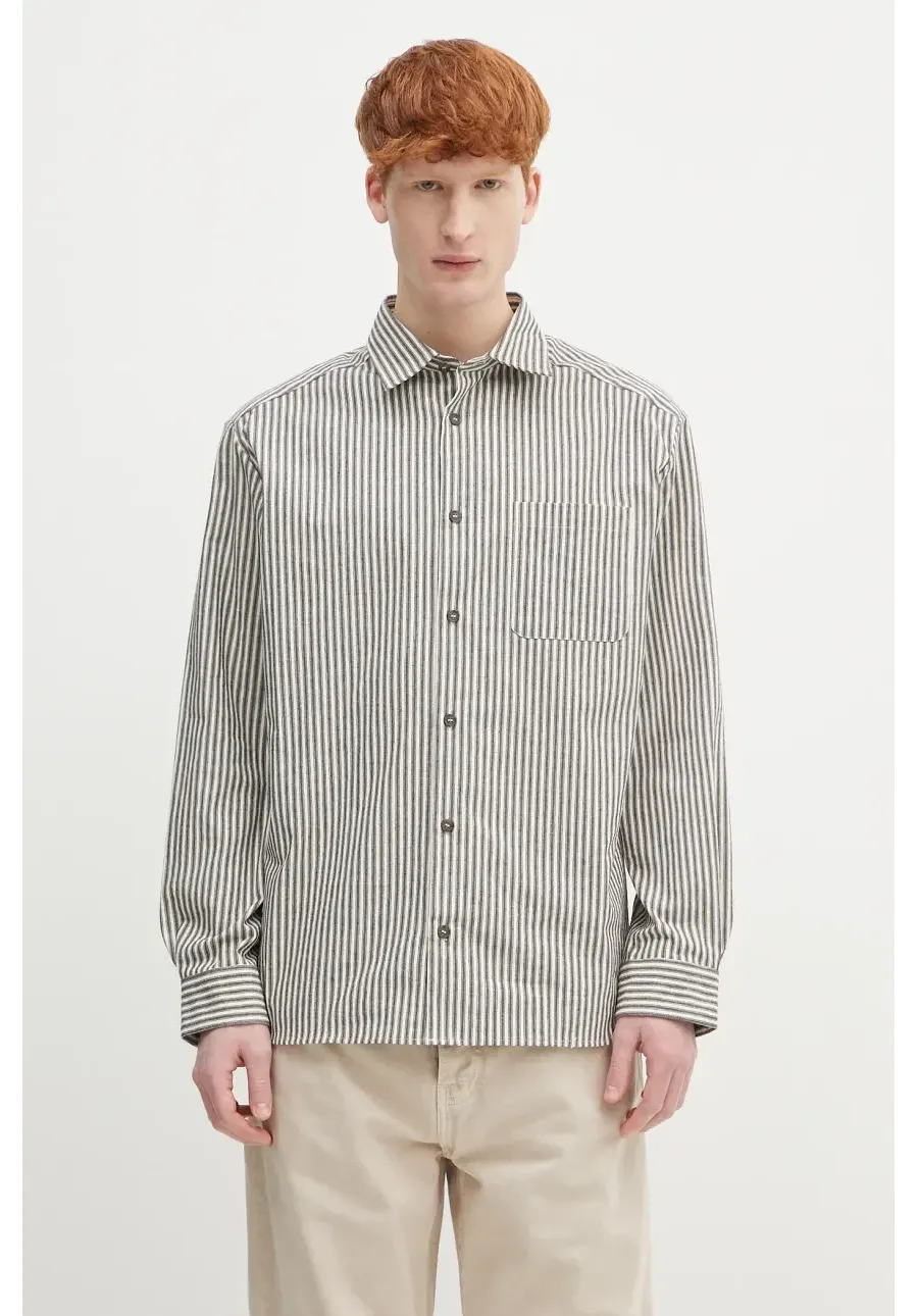 obrazek 1 A.P.C. koszula bawełniana Surchemise Malo męska kolor czarny relaxed z kołnierzykiem klasycznym COHGG.H32023