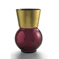 Picture A large purple vase made of Italian Murano glass