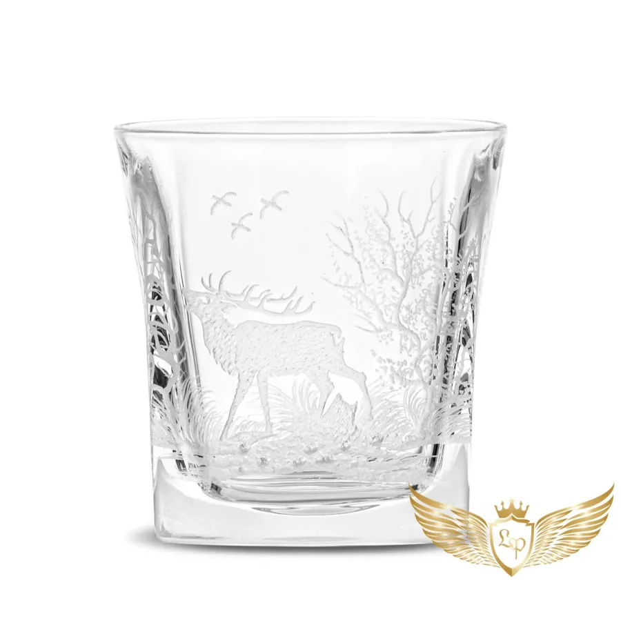 obrazek 9 Elegancka grawerowana karafka ze szklankami do whisky - upominek dla myśliwego