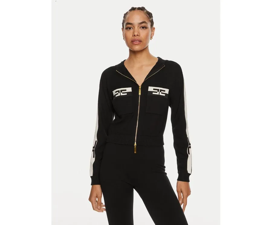 obrazek 1 Elisabetta Franchi Sweter MK-56S-46E2 Czarny Regular Fit