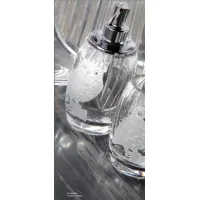 Picture Italian crystal soap dispenser with a hand-engraved owl figurine – Il Paralume Marina