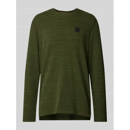 Zdjęcie Bluzka z długim rękawem i prążkowanym, okrągłym dekoltem