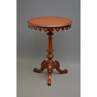 Picture Antique, wonderful Victorian table on a mahogany pedestal with a molded top