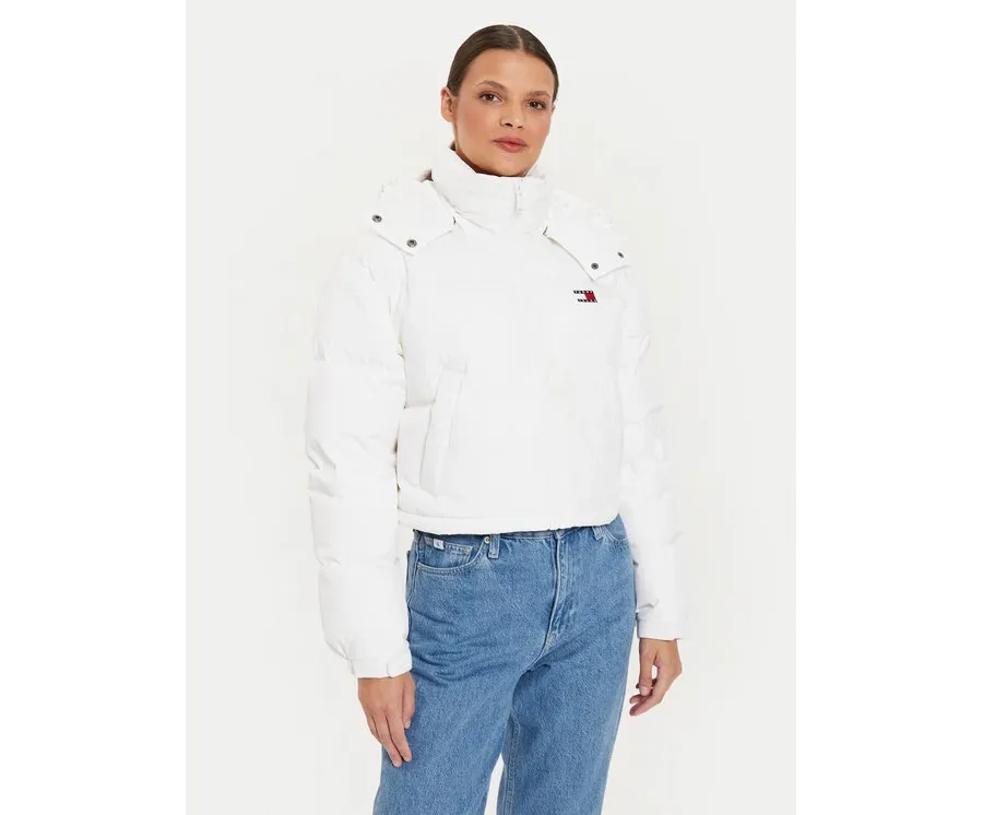 obrazek 1 Tommy Jeans Kurtka puchowa Alaska DW0DW18609 Biały Cropped Fit